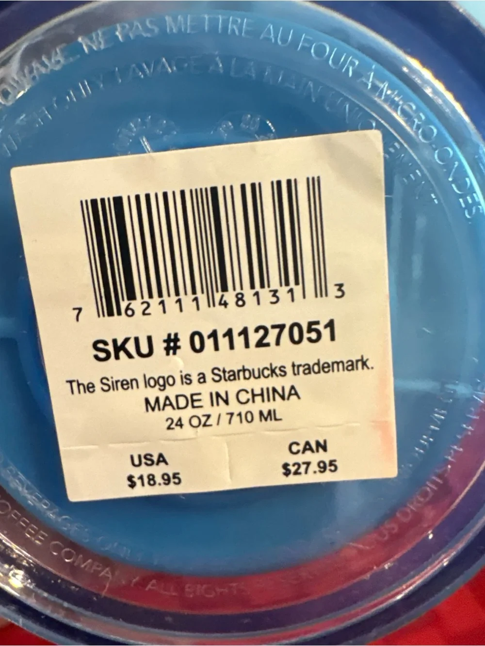 Starbucks Iridescent Blue and Pink Mermaid Color-Change Tumbler
